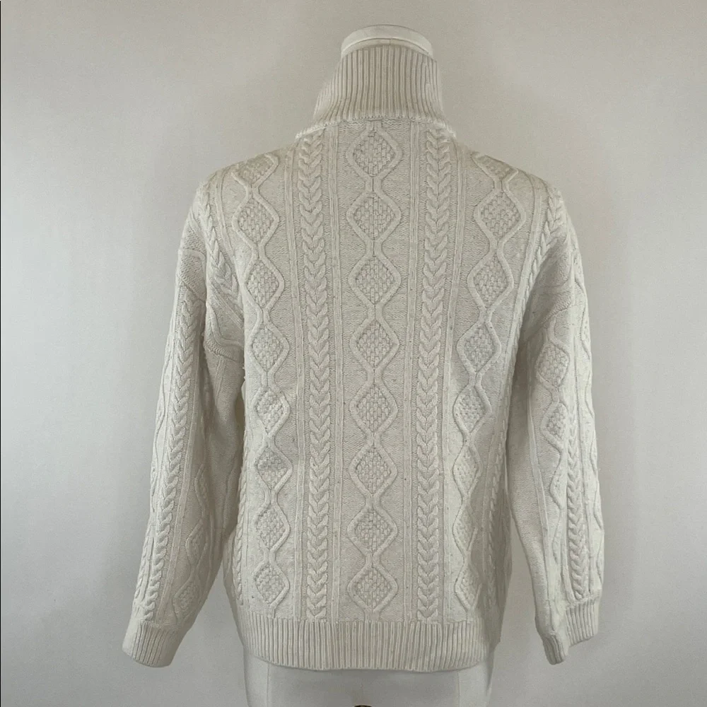 Splendid Dakota Half Zip Cable Knit Sweater in Cream, XS - Picture 7 of 9